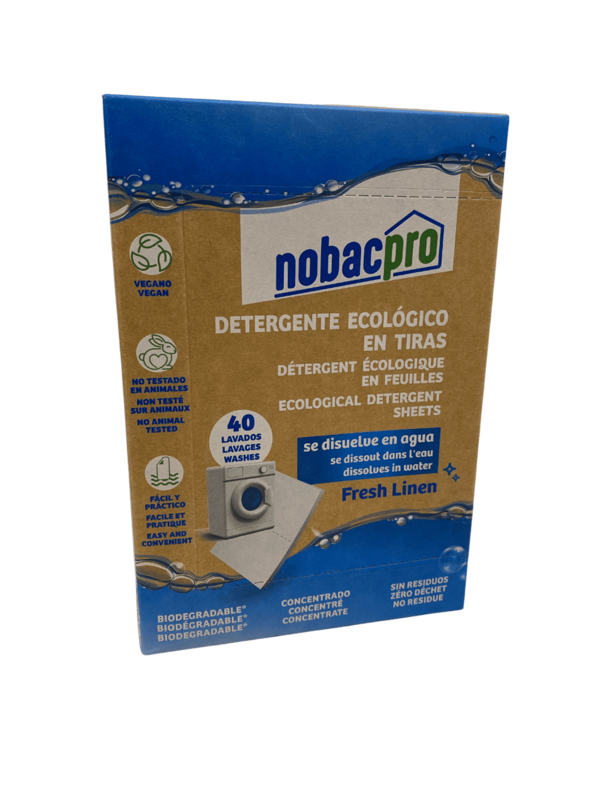 Detergente ecológico en tiras 40 lavados - Nobacpro - 2
