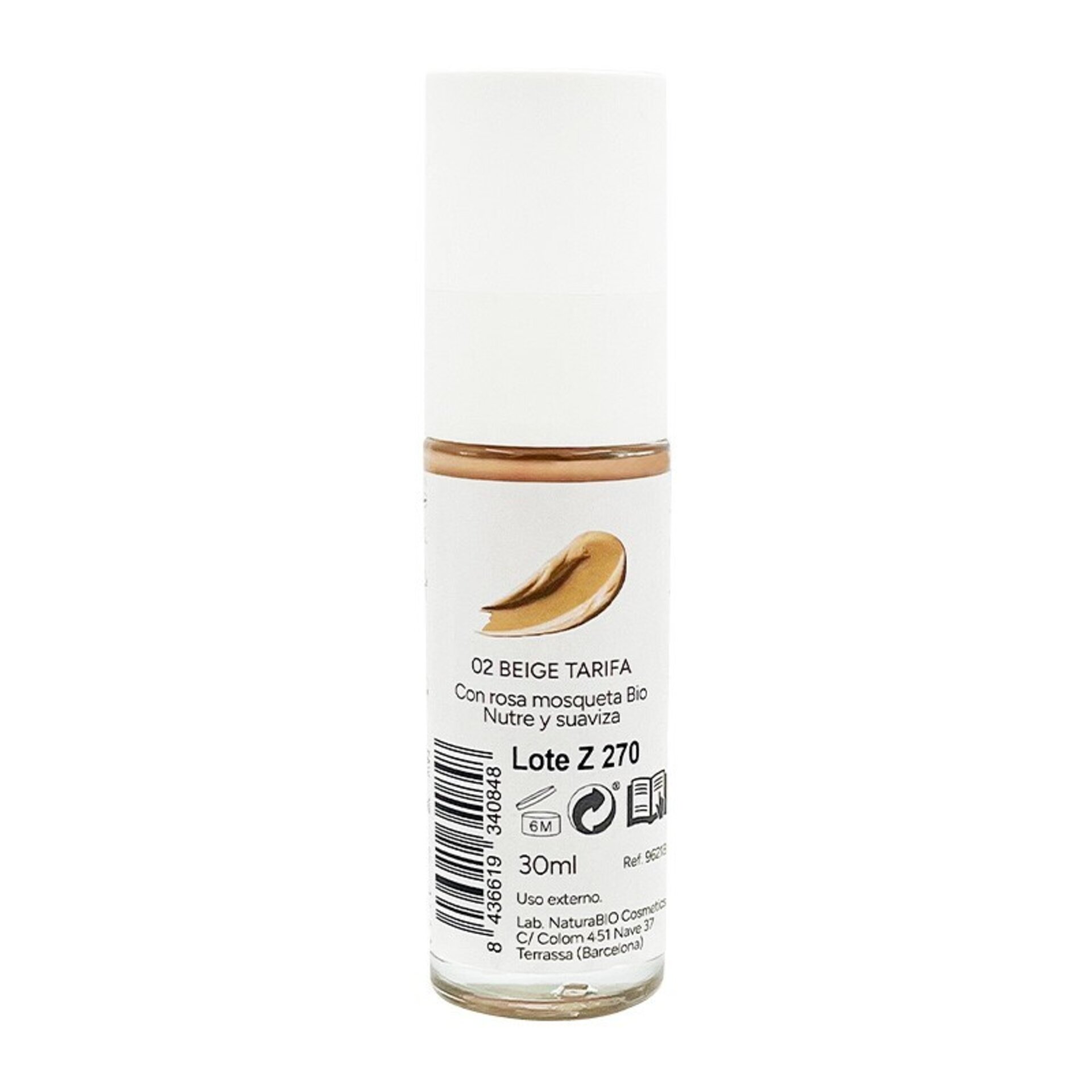 Maquillaje fluido 02 beige Tarifa 30ml - NaturaBIO Cosmetics - 3
