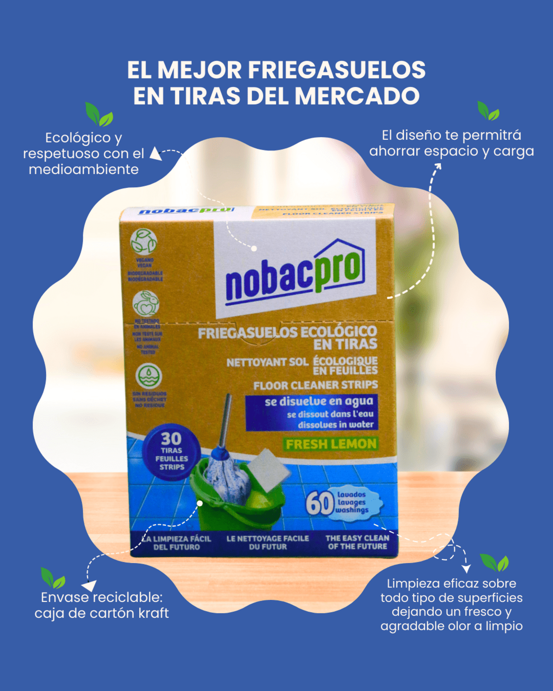 Friegasuelos en tiras ecológico 30 unidades - Nobacpro - 3